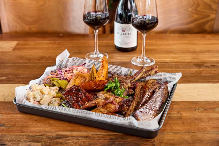 Bellarine Winery: Texas BBQ Platter Lunch with Wine - Thirty Acres Distillery range: a second producer story in the same visit