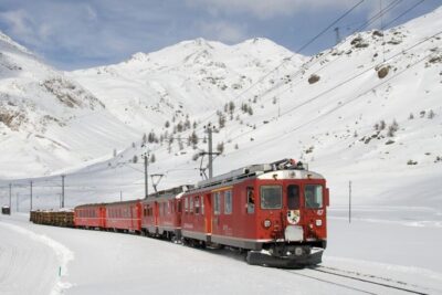 From Saint Moritz: Bernina Red Train with Winery Tasting - St. Moritz to Tirano: the morning train with built-in calm