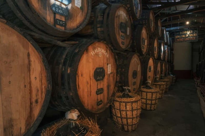 Funchal: H.M. Borges Winery Private Tour and Wine Tasting - The 6-wine Madeira flight: ages 5, 10, 15 plus Single Harvest and Frasqueira