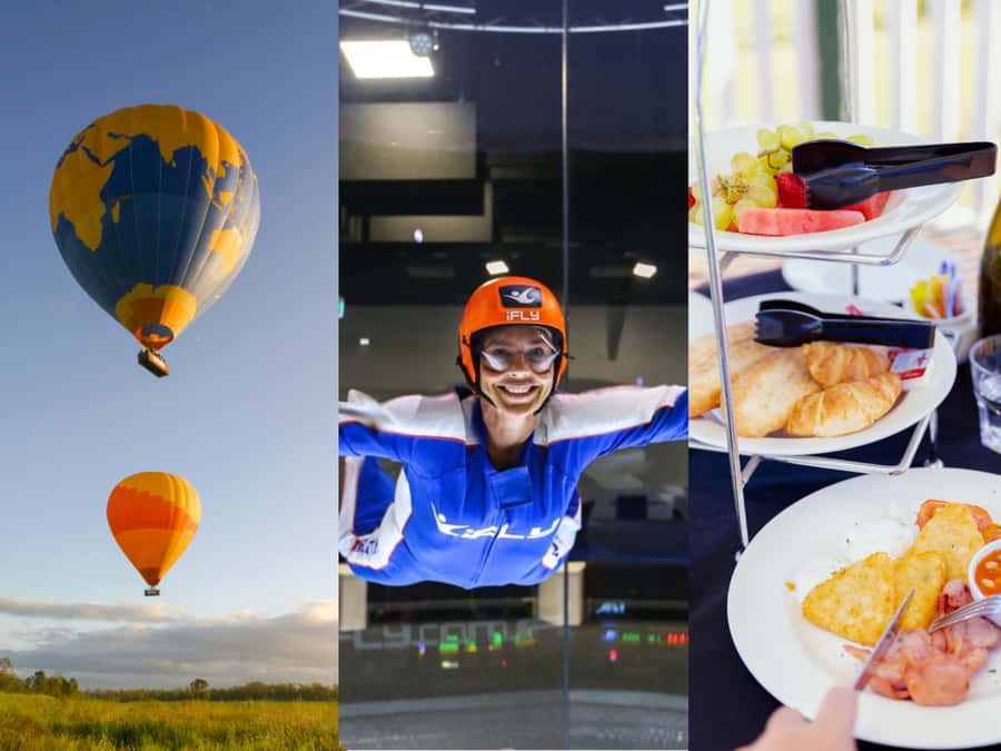 Gold Coast: Hot Air Balloon, Winery Breakfast & iFly - O’Reilly’s Canungra Valley Vineyards Breakfast With Sparkling Wine and Alpacas