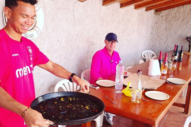 Paella Class, Winery & Bike Ride - Free Hotel Pickup from Sitges - One glass of wine or cava with lunch: pairing without pretension