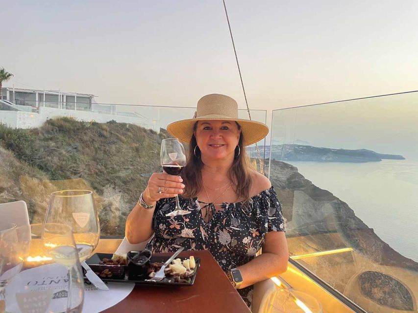 Santorini: Small-Group Sunset Wine Tour with Santo Winery - Final stop: Santo Wines at the cliff top for volcano-and-sunset views