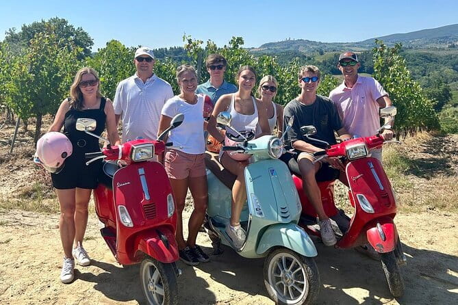 Tuscany Sunset Vespa tour with Dinner at a Chianti Winery - Riding the Chianti countryside on a Vespa moped