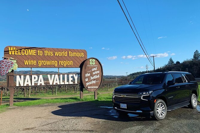 Winery and Vineyard Transportation in Luxury Full Size Black SUV - The Chauffeured SUV That Makes Napa Valley Feel Effortless